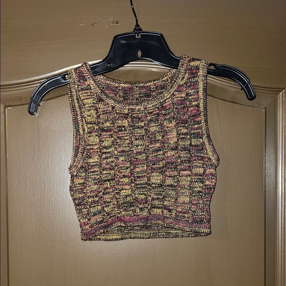 Multicolor Knit Crop Top